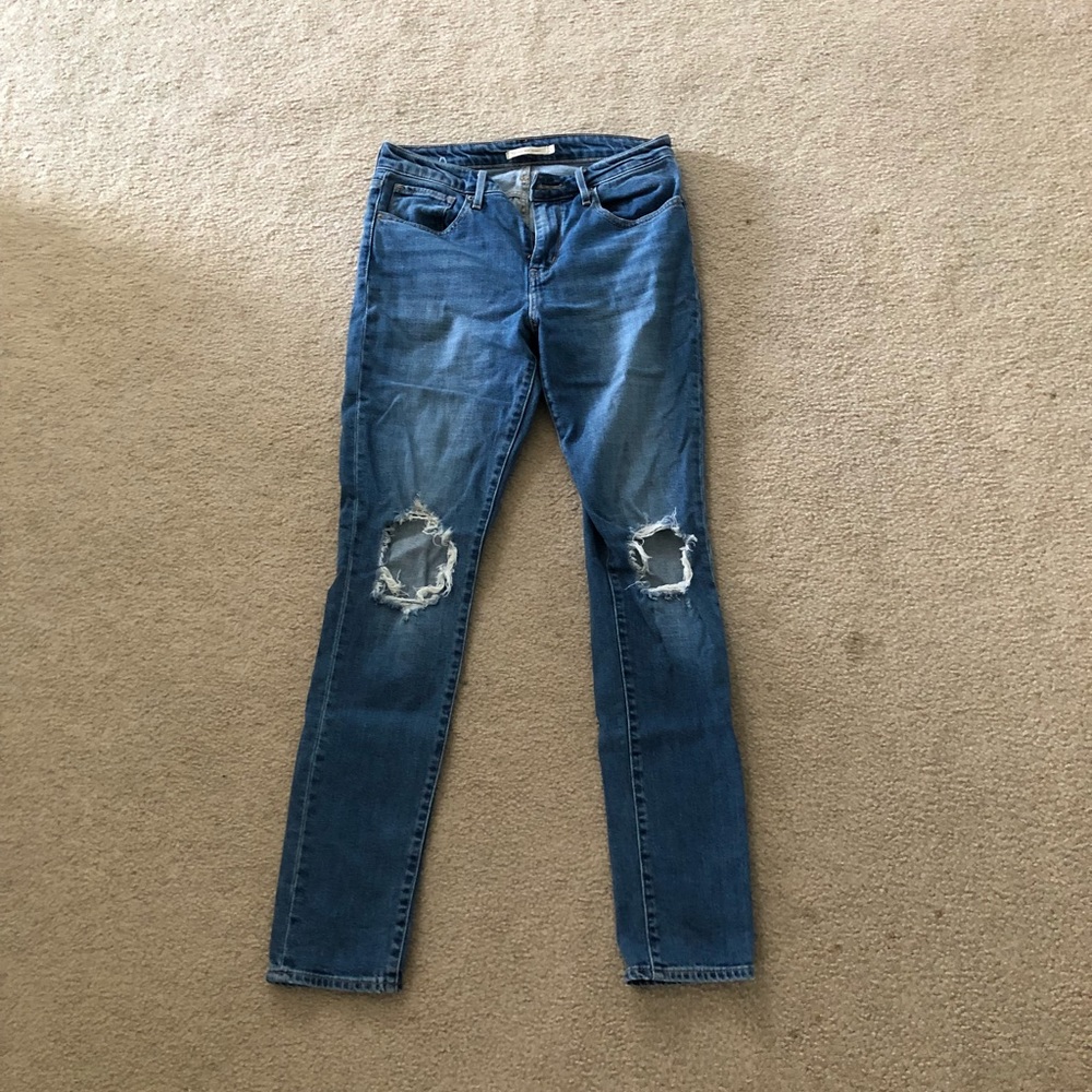 Levi 721 distressed high rise skinny